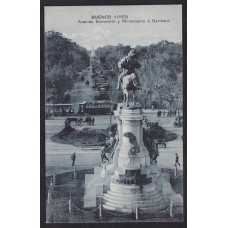 PALERMO TRANVIAS MONUMENTO A GARIBALDI ANTIGUA TARJETA POSTAL